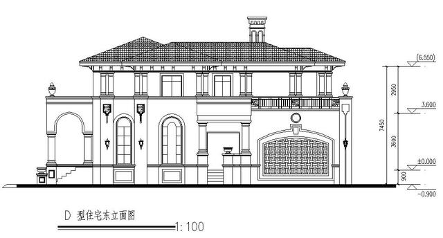 二層淡雅歐式別墅設(shè)計圖，低調(diào)奢華有內(nèi)涵，帶CAD彩圖。
