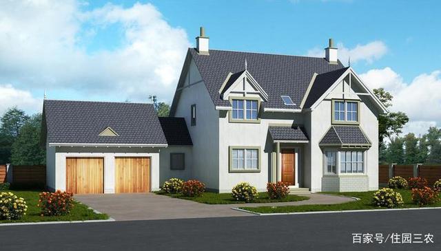 帶雙車庫(kù)的農(nóng)村自建二層別墅設(shè)計(jì)圖，寬敞實(shí)用，真不錯(cuò)！