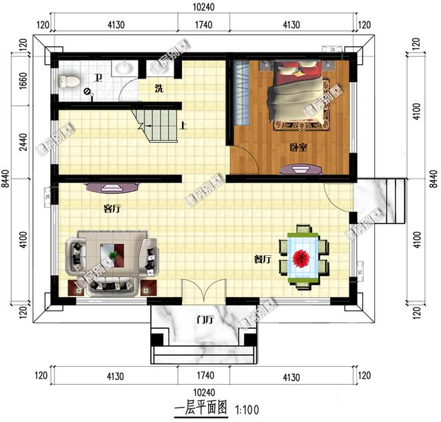 10.24x8.44農(nóng)村三層農(nóng)村別墅設(shè)計(jì)圖，農(nóng)村人都特別喜歡。