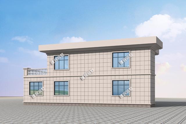 16mx8m二層平頂別墅設計圖，帶車庫，很適合在北方建設。