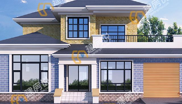 二層現(xiàn)代別墅設(shè)計(jì)圖，占地151平方米，帶車庫(kù)，時(shí)尚大方。