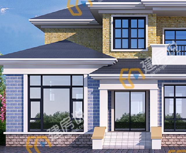 二層現(xiàn)代別墅設(shè)計(jì)圖，占地151平方米，帶車庫(kù)，時(shí)尚大方。