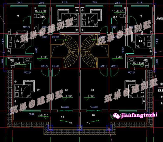 二層雙拼簡(jiǎn)約兄弟別墅設(shè)計(jì)圖，實(shí)用又好看，非常適合農(nóng)村倆兄弟小宅基地家庭！