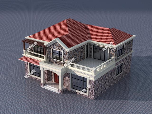 16.14x15.64米農(nóng)村二層別墅設(shè)計圖，外觀看著舒服、布局住著坦然，很令人向往的鄉(xiāng)村住宅。