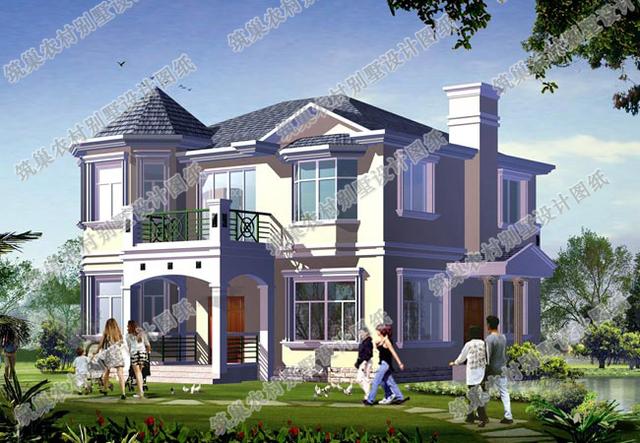 12×11米二層別墅設(shè)計(jì)圖，帶棋牌室+套間+書房，施工難度高，造價(jià)30萬以內(nèi)。