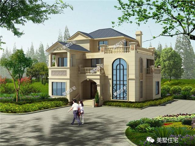 14X11米三層歐式別墅設(shè)計(jì)圖，主體造價(jià)約24-31萬(wàn)，這樣簡(jiǎn)單的三層別墅你們喜歡嗎？