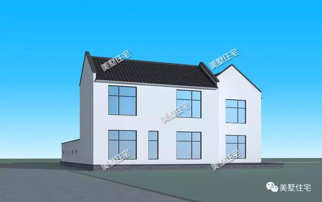 17X21米二層新中式別墅設(shè)計圖，帶兩個庭院，主體造價60萬以內(nèi)。