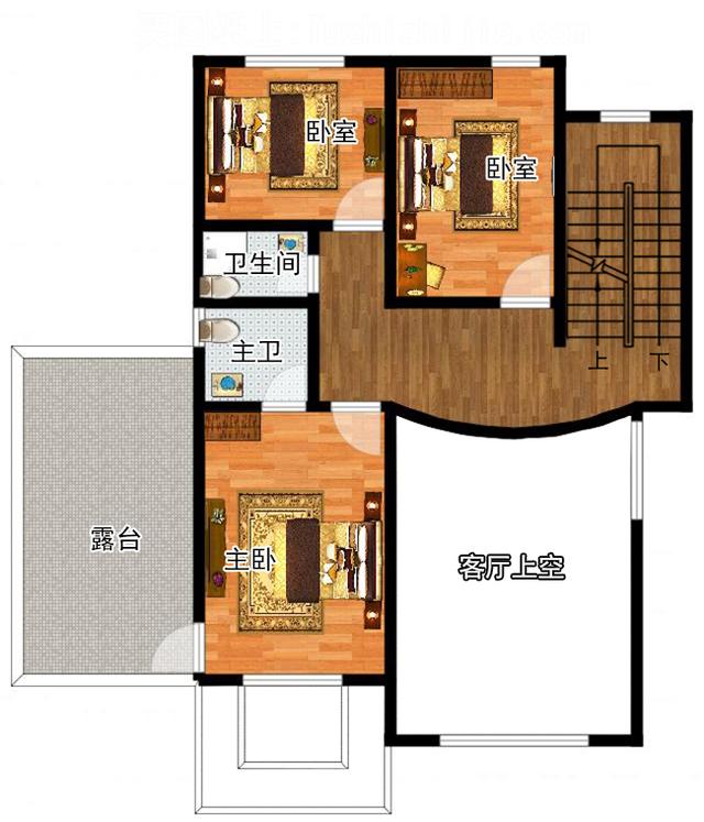 三層歐式中樓輕鋼別墅設(shè)計(jì)圖，帶車庫+屋頂花園，非常實(shí)用。