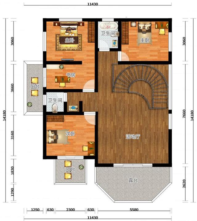 三層歐式中樓輕鋼別墅設(shè)計(jì)圖，帶車庫+屋頂花園，非常實(shí)用。