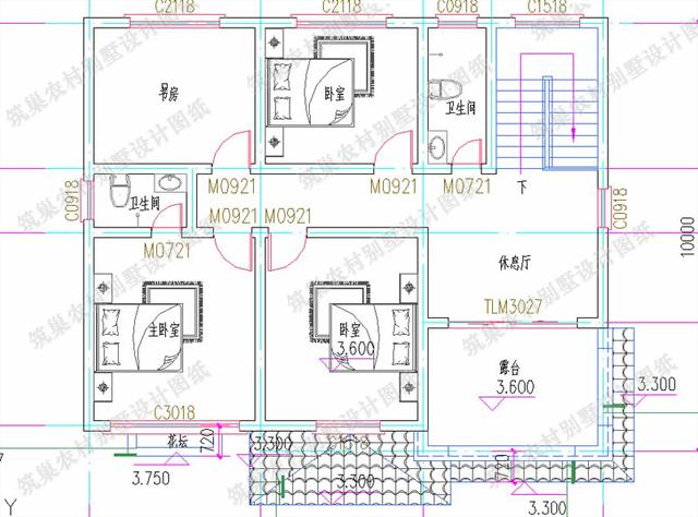 12×11米二層歐式田園風(fēng)別墅設(shè)計(jì)圖，戶(hù)型美觀大氣，造價(jià)25萬(wàn)。