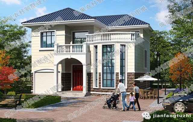 11×12米二層自建房，帶車庫+挑空客廳，設(shè)計(jì)清新雅觀，非常適合農(nóng)村自建房。