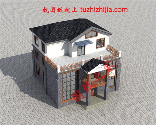 復(fù)式200平米三層樓房設(shè)計圖紙，大露臺帶飄窗還有健身房和書房