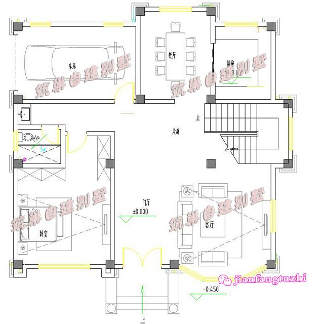 12.8x12米三層田園風(fēng)別墅設(shè)計(jì)圖，豪華大氣，帶大露臺(tái)，不比城市里的別墅差。