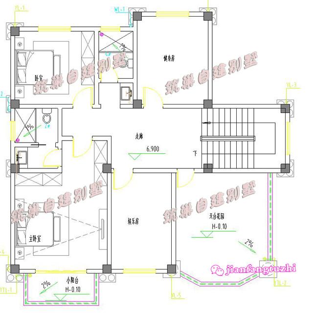 12.8x12米三層田園風(fēng)別墅設(shè)計(jì)圖，豪華大氣，帶大露臺(tái)，不比城市里的別墅差。