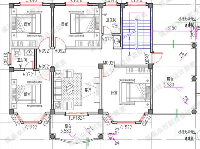 15×10米農(nóng)村三層別墅設(shè)計(jì)圖，美觀實(shí)用，造價(jià)35萬(wàn)。