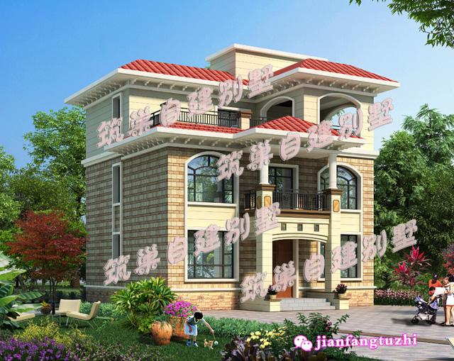 10x10米三層小別墅設計圖，帶涼亭，漂亮實用，不僅宜居，而且造價非常經濟！