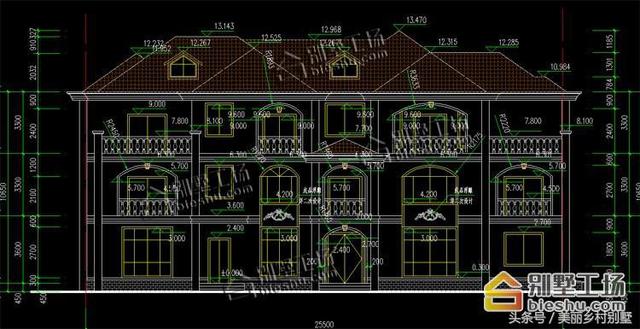 25.5X13.8米三層別墅設(shè)計(jì)圖，豪華大氣，土豪都喜歡這樣的。