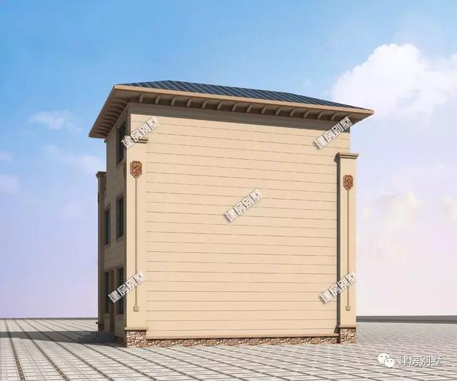 10.2×8.4米三層農(nóng)村別墅設計圖，外觀簡約自然，室內(nèi)實用大氣，造價25萬以內(nèi)。