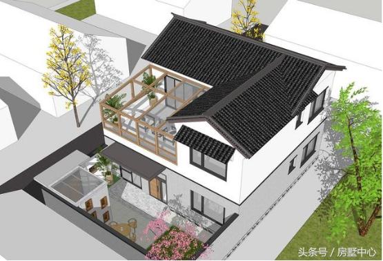 二層中式別墅設計圖，菜園陽光房應有盡有，造價27萬，給父母養(yǎng)老必選的一套。