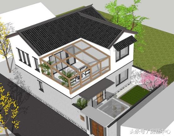 二層中式別墅設計圖，菜園陽光房應有盡有，造價27萬，給父母養(yǎng)老必選的一套。