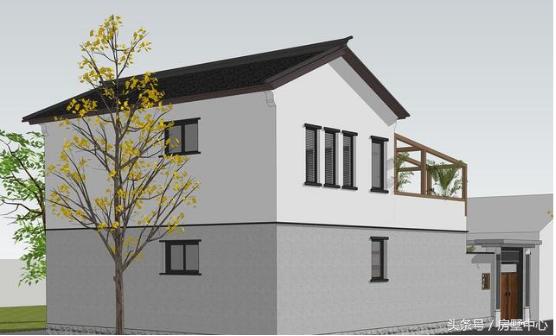 二層中式別墅設計圖，菜園陽光房應有盡有，造價27萬，給父母養(yǎng)老必選的一套。