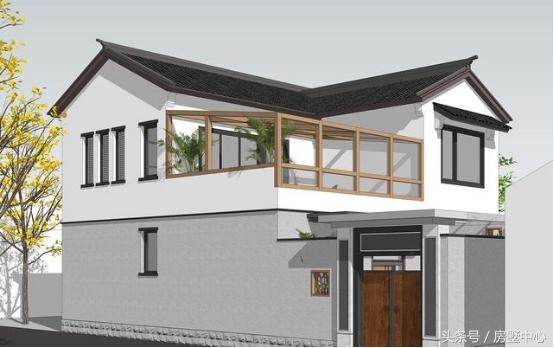 二層中式別墅設計圖，菜園陽光房應有盡有，造價27萬，給父母養(yǎng)老必選的一套。