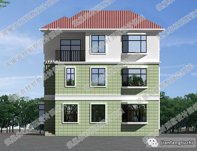 11×12米三層簡約別墅設計圖，帶復式挑空大客廳，造價30萬以內。