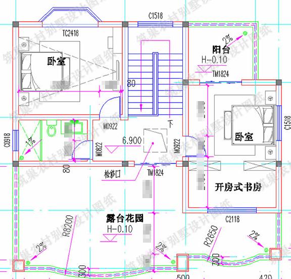 11×12米三層簡約別墅設計圖，帶復式挑空大客廳，造價30萬以內。