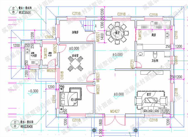 18×12米二層農(nóng)村別墅設(shè)計(jì)圖，設(shè)計(jì)比較簡(jiǎn)單，戶型對(duì)稱，主體30造價(jià)。