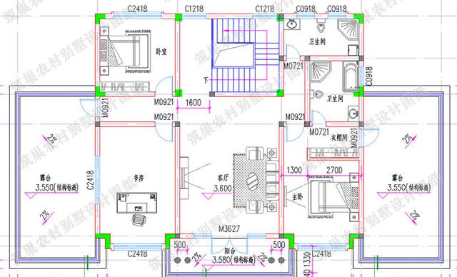 21米x11米二層別墅設(shè)計(jì)圖，帶地下室，造價(jià)60萬。