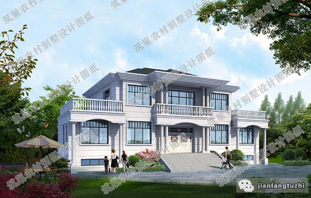 21米x11米二層別墅設(shè)計(jì)圖，帶地下室，造價(jià)60萬。