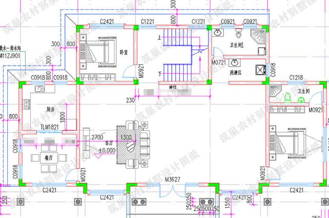 21米x11米二層別墅設(shè)計(jì)圖，帶地下室，造價(jià)60萬。