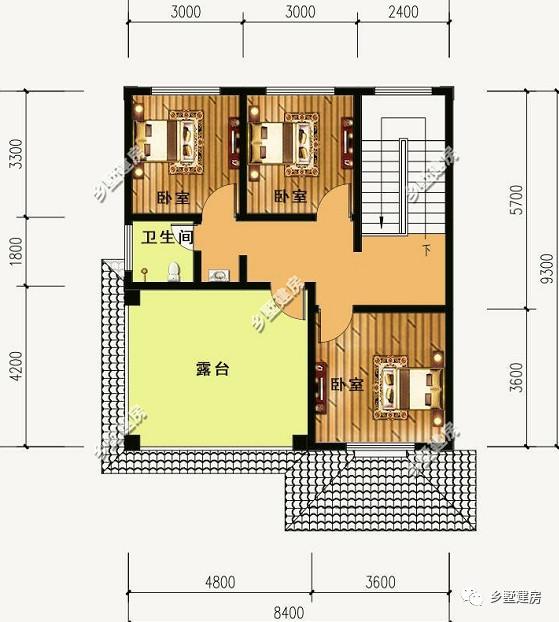 12米X10米三層別墅設(shè)計(jì)圖，戶型方正外型美觀，這么完美的農(nóng)村別墅，你不打算來一套嗎？
