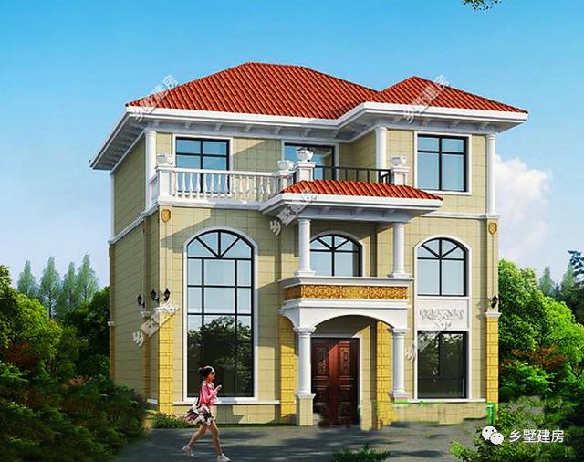 12米X10米三層別墅設(shè)計(jì)圖，戶型方正外型美觀，這么完美的農(nóng)村別墅，你不打算來一套嗎？