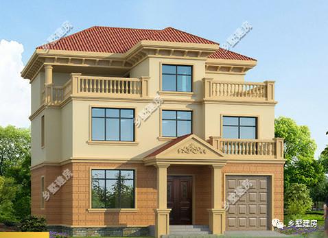 12X10米三層別墅設計圖，大氣時尚，你家的宅基地合適嗎？不如回家也建一棟？