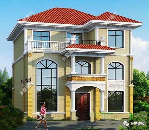 12X10米三層別墅設計圖，大氣時尚，你家的宅基地合適嗎？不如回家也建一棟？