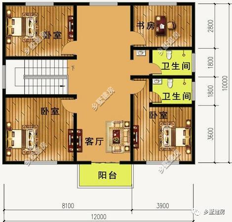 12X10米三層別墅設計圖，大氣時尚，你家的宅基地合適嗎？不如回家也建一棟？