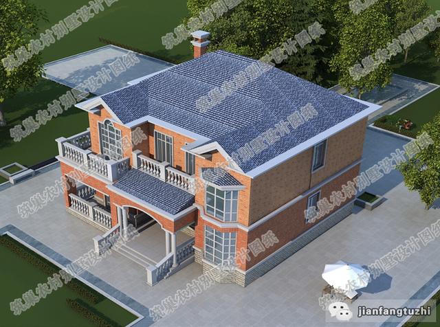 14×12米二層農(nóng)村自建房，簡(jiǎn)約大氣，2廳8臥，滿足農(nóng)村三四代同堂住房需求！