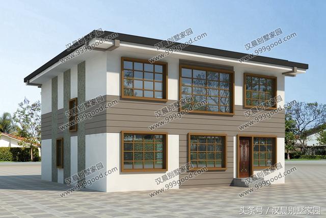 二層平頂小別墅設(shè)計(jì)圖，帶土灶+現(xiàn)代雙廚房，最適合偏冷的農(nóng)村地區(qū)自建。