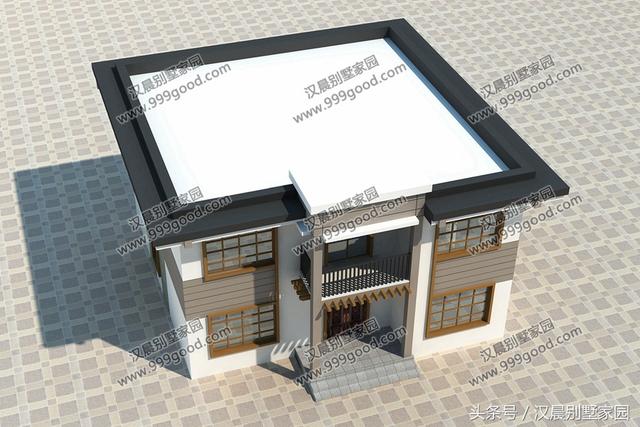 二層平頂小別墅設(shè)計(jì)圖，帶土灶+現(xiàn)代雙廚房，最適合偏冷的農(nóng)村地區(qū)自建。