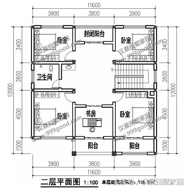 二層平頂小別墅設(shè)計(jì)圖，帶土灶+現(xiàn)代雙廚房，最適合偏冷的農(nóng)村地區(qū)自建。