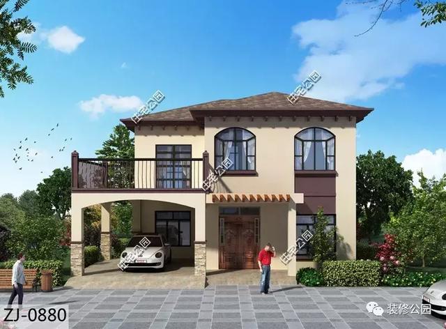 占地132平方米的農(nóng)村二層別墅設(shè)計(jì)圖，經(jīng)典大氣。