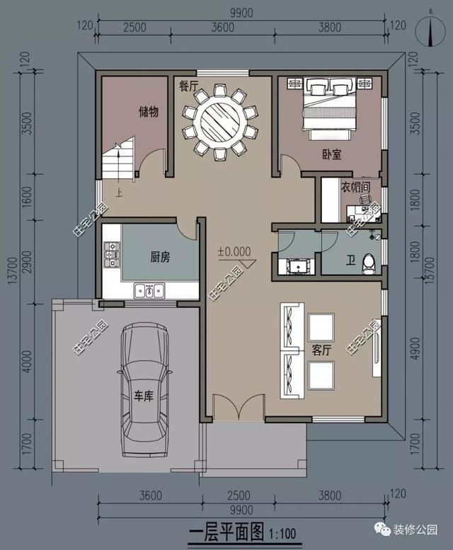占地132平方米的農(nóng)村二層別墅設(shè)計(jì)圖，經(jīng)典大氣。