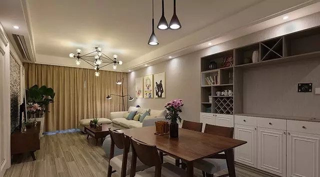 125平三室兩廳簡約風(fēng)格裝修，電視墻居然還能收納?