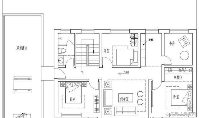 占地117.5㎡的二層簡歐別墅設(shè)計圖，造價35萬，在農(nóng)村就能建一套。