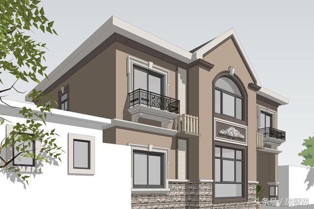 占地117.5㎡的二層簡歐別墅設(shè)計圖，造價35萬，在農(nóng)村就能建一套。
