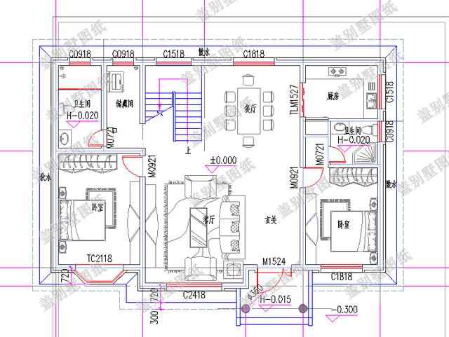 14×10米二層平頂別墅設計圖，簡單實用，造價30萬。