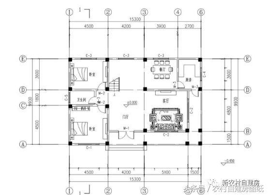 占地133平方米的二層小別墅設計圖，外觀樸素大方，造價劃算不到25萬。