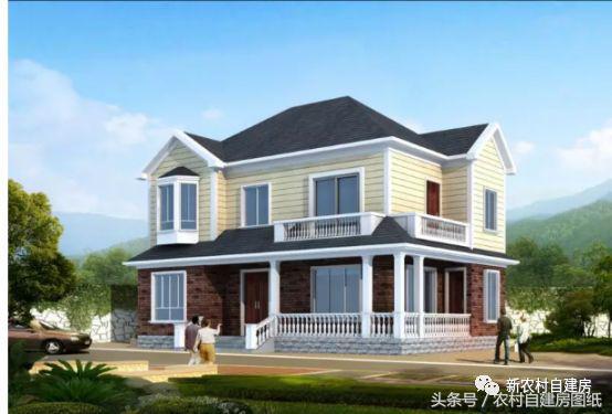 占地133平方米的二層小別墅設計圖，外觀樸素大方，造價劃算不到25萬。