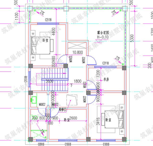 9×13米四層農(nóng)村自建房，帶露臺花園，外觀清新淡雅，造價40萬。